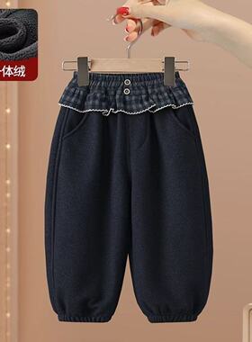 女童加绒裤子秋冬2025新