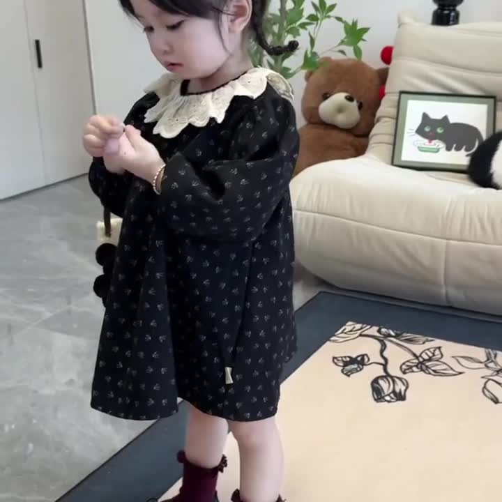 女童秋冬新款罩衣裙2024
