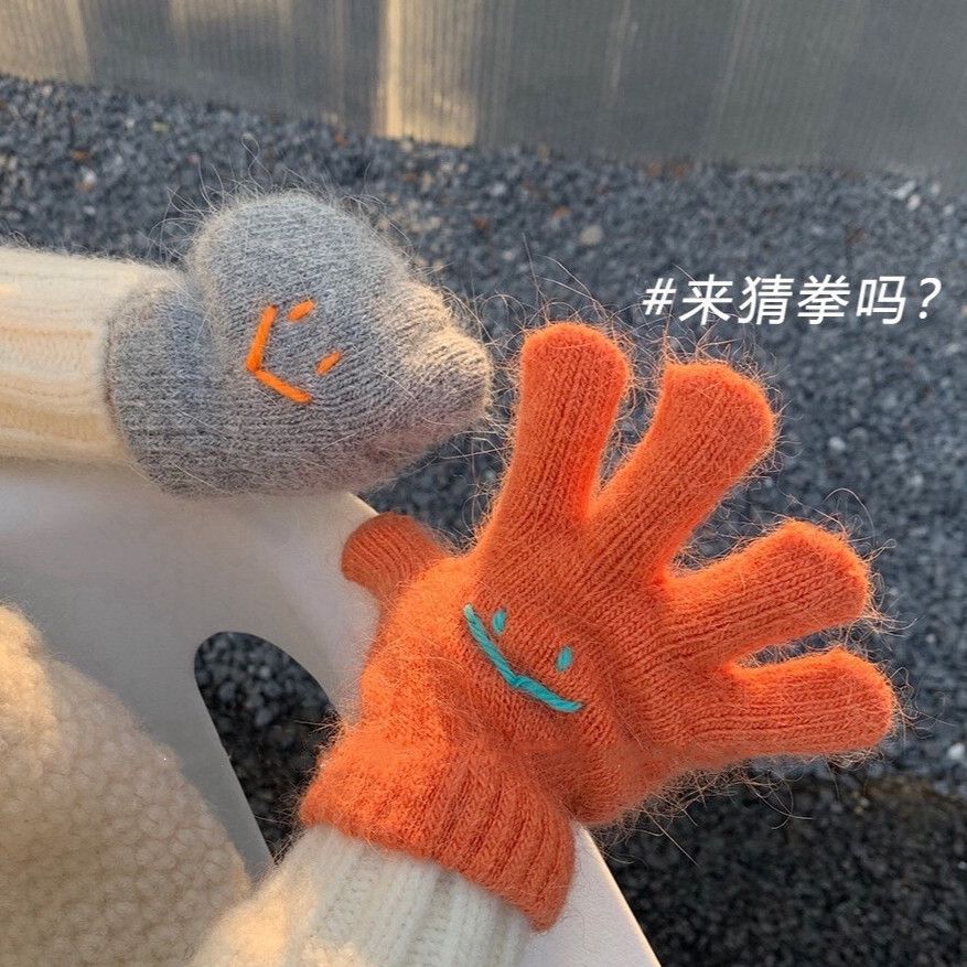 儿童手套冬宝宝冬天男童女童冬季男孩女孩分指保暖加厚毛线小学生