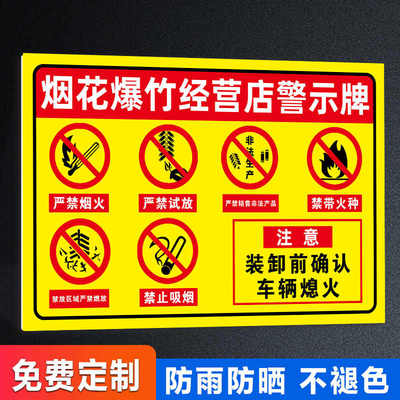烟花爆竹警示牌严禁烟火警示牌80米内禁止燃放鞭炮禁示牌严禁燃放炮竹安全标识牌烟花店广告牌烟花仓库提示牌
