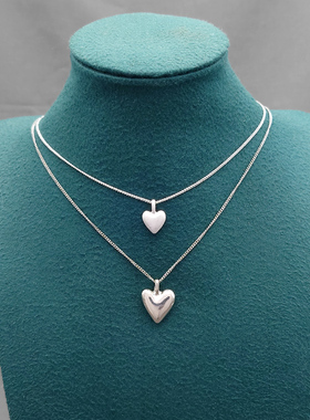 精致爱心锁骨链新款银色吊坠项链高级感轻奢颈饰女时尚简约百搭款
