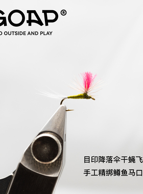 GOAP目印降落伞干蝇浮水飞钓天展饵飞蝇钩16号鳟鱼马口溪哥白条