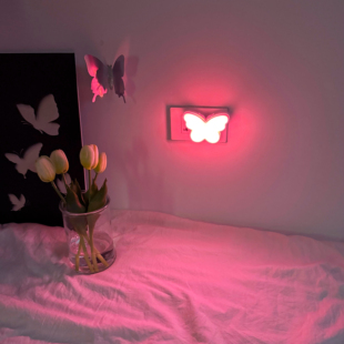 浪漫蝶恋花~氛围灯卧室情调床头情侣睡眠氛围感小夜灯光控感应灯