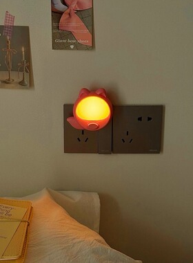 小夜灯可调光插电节能可爱动物婴儿喂奶灯儿童卧室睡眠护眼床头灯