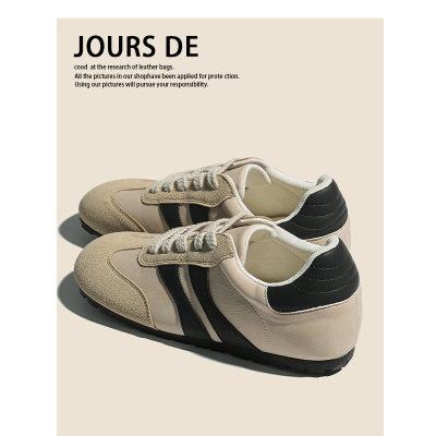 牛皮版~复古德训鞋女轻便百搭阿甘鞋2025真皮平底学生运动休闲鞋