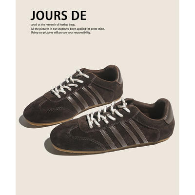 牛皮复古学生轻便阿甘德训鞋女