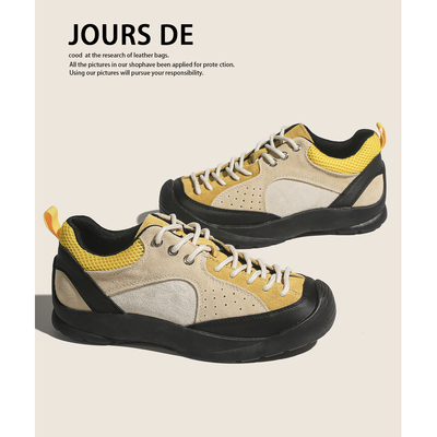 牛皮~复古厚底轻便登山徒步女鞋