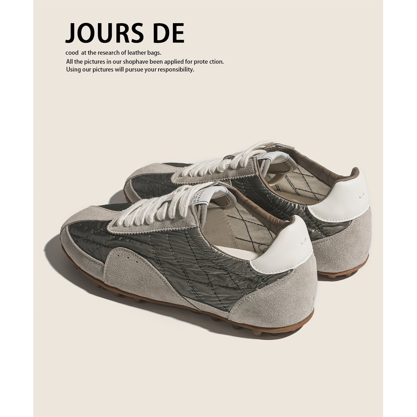 真皮户外复古风拼色跑步德训鞋女2026新款百搭休闲运动鞋少女板鞋