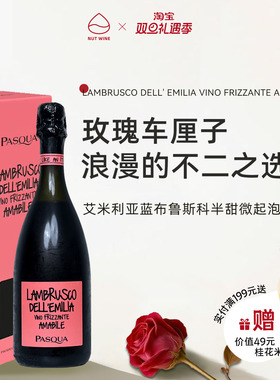NutWine意大利艾米利亚蓝布鲁斯科甜红起泡微醺热红酒葡萄酒