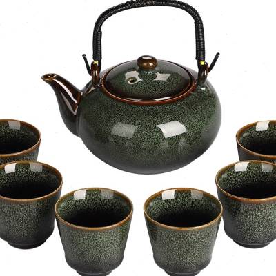 豪峰功夫茶壶茶具套装家用中式简约办公室用陶瓷泡茶壶茶杯提梁壶