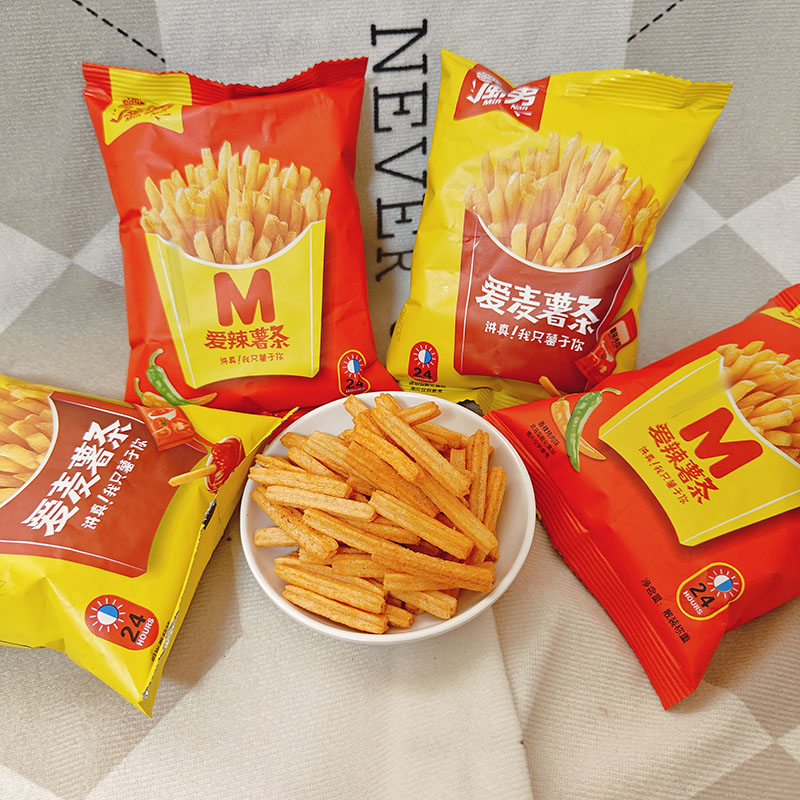闽男番茄味香辣味薯条膨化零食