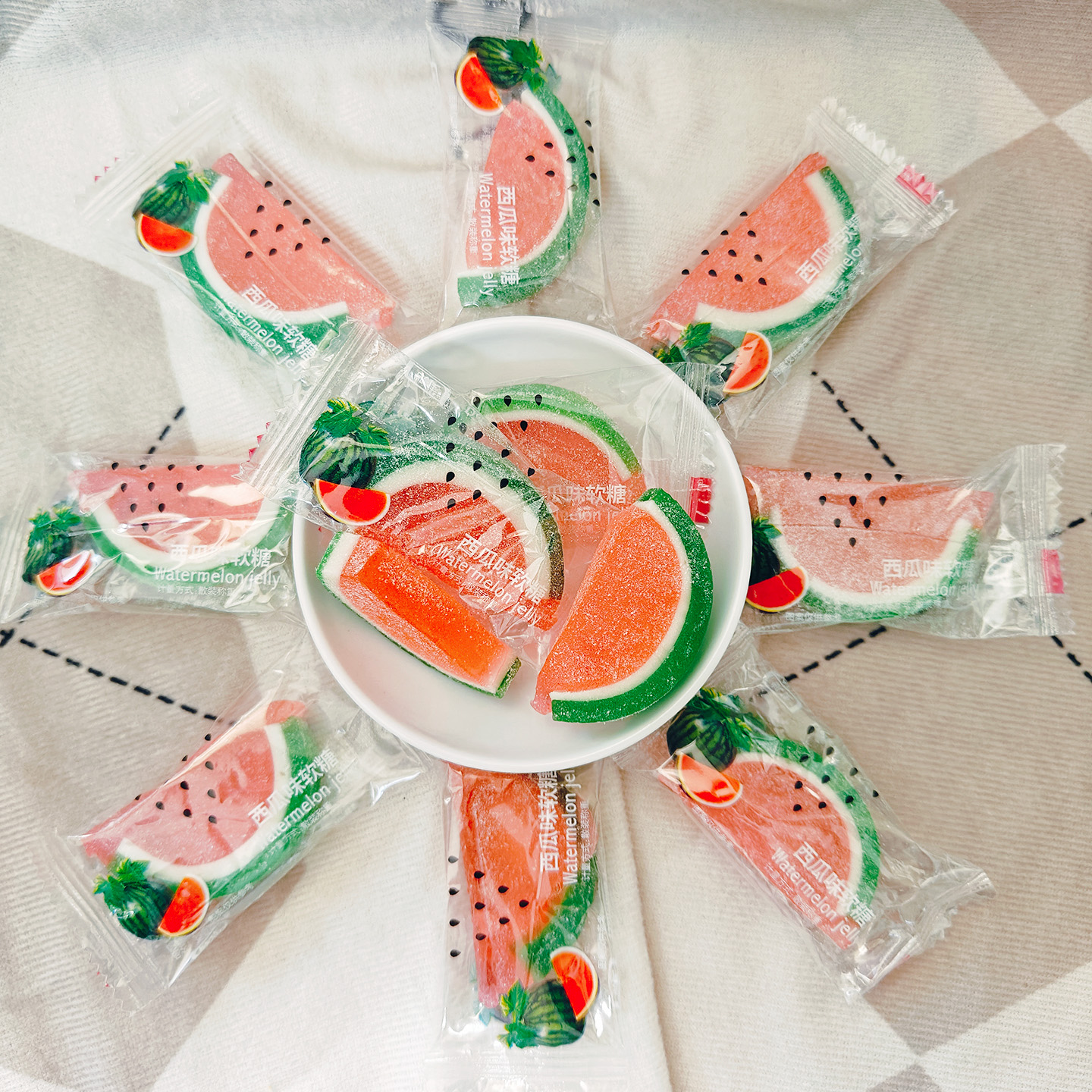 凯佳西瓜味软糖散装年货糖果小吃