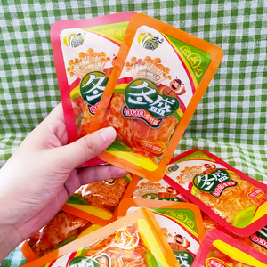 冬盛金针菇香辣烧烤味下酒菜零食小包装开袋即食下饭菜咸菜小吃