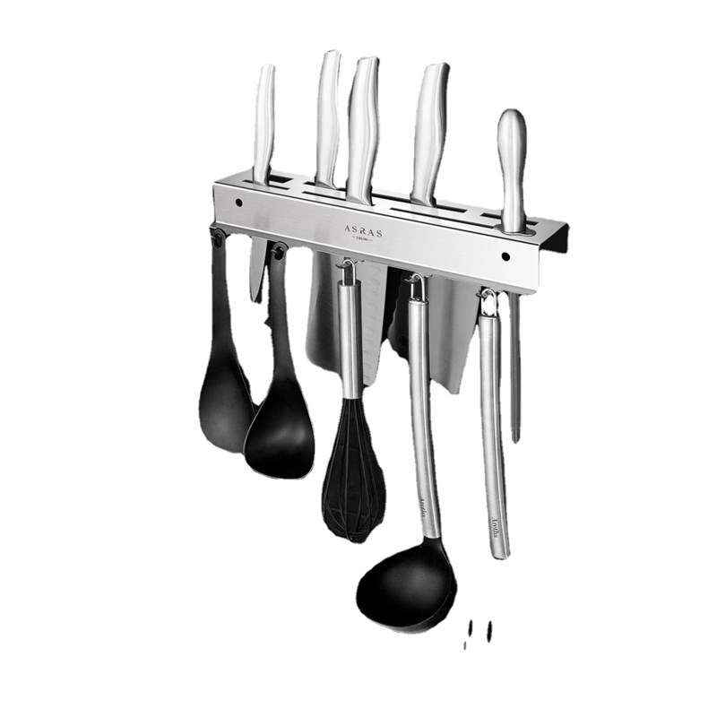 304不锈钢免打孔厨房壁挂刀架菜刀架子置物架砧板刀具架刀座挂钩