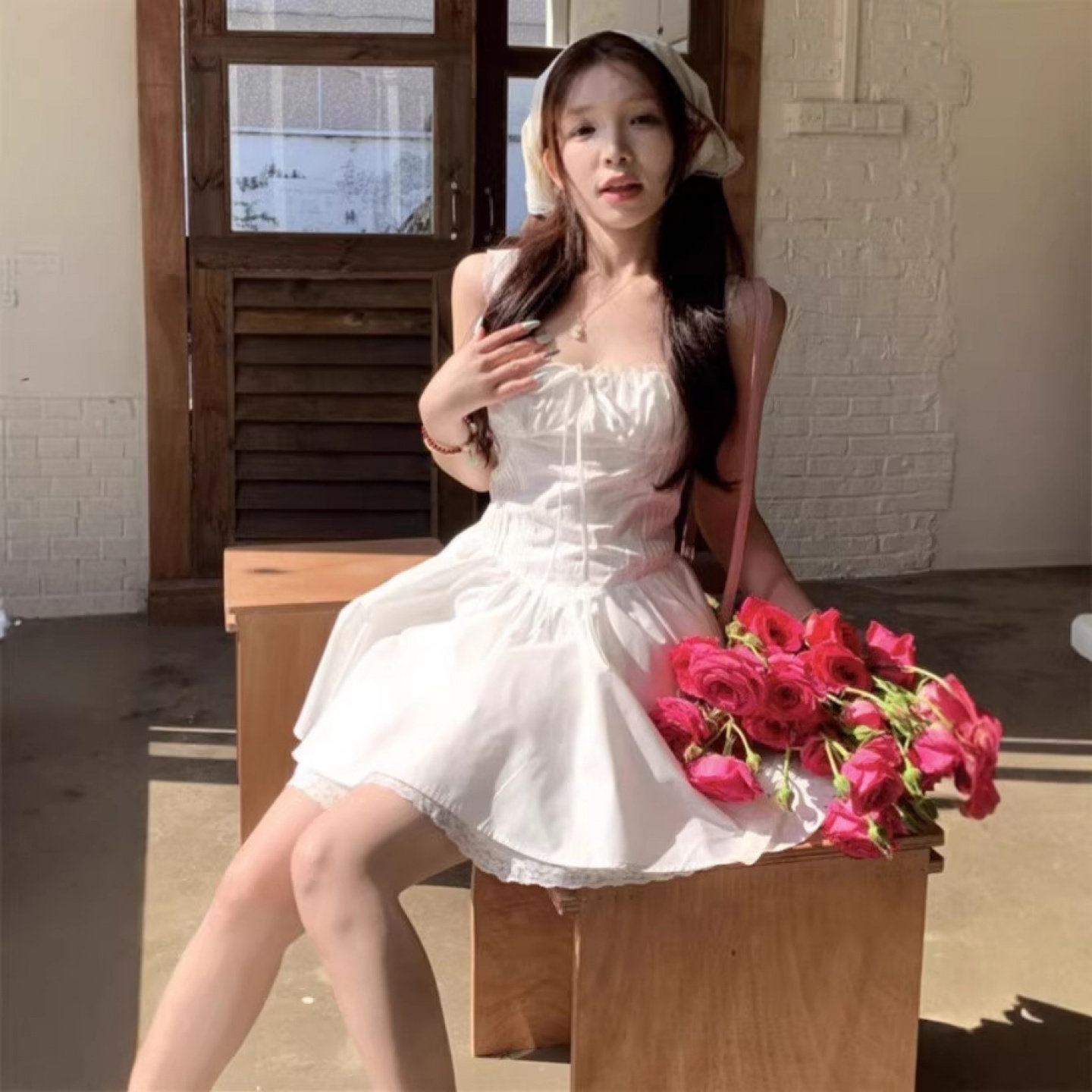 清纯白月光吊带裙小个子韩系甜美