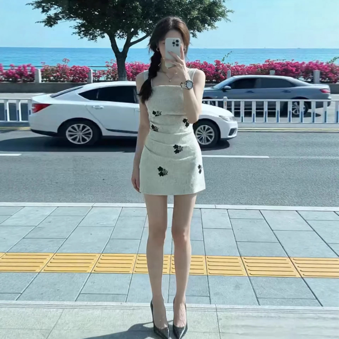 法式包臀吊带连衣裙53
