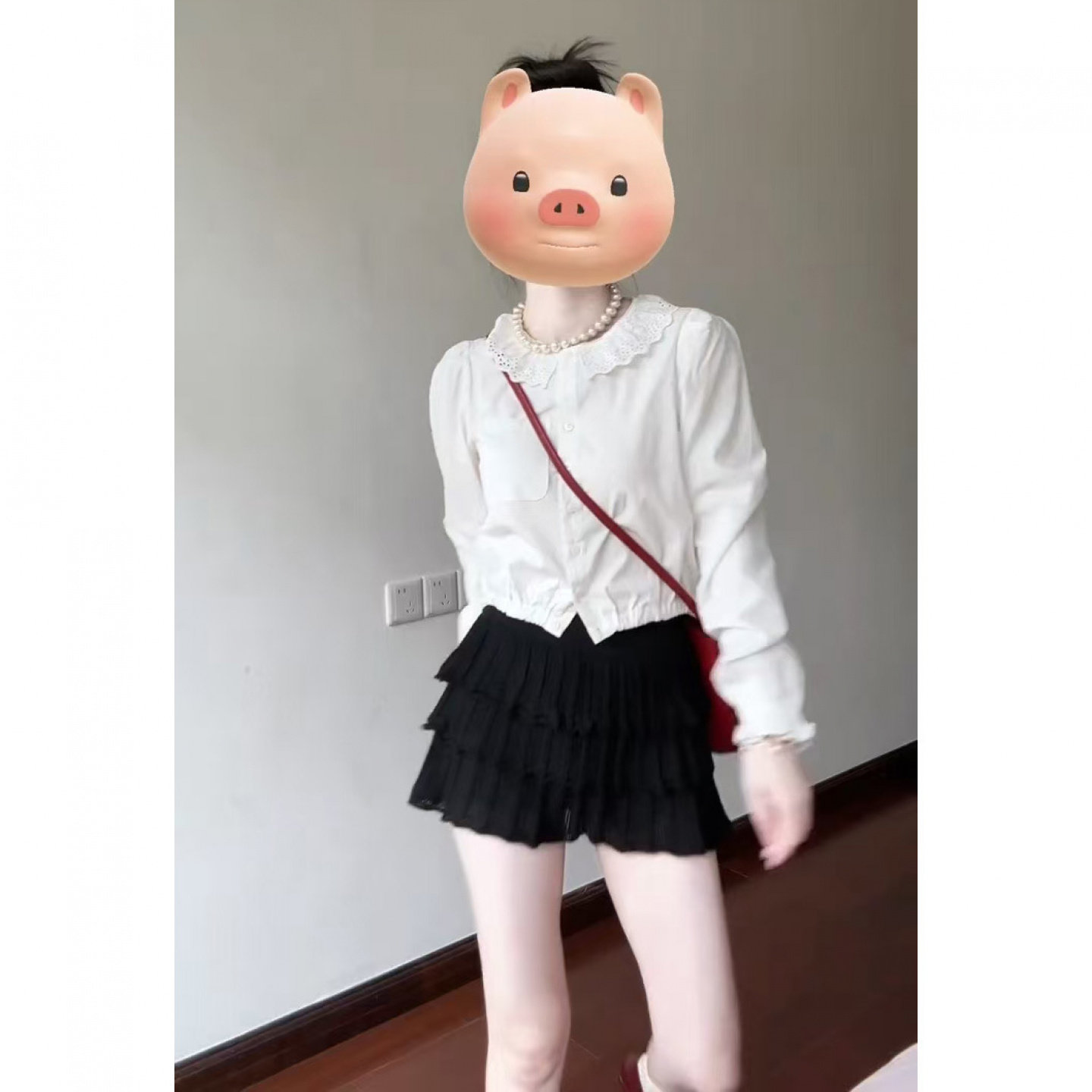 清纯系早秋蕾丝衬衫裙
