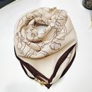 高级感方巾丝巾女韩版 百搭春秋磁铁扣棉麻护颈小领巾懒人围巾围脖