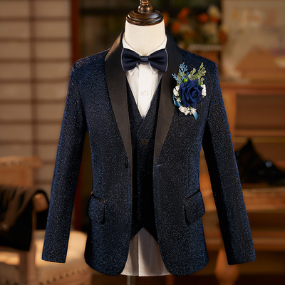 爱雅杨高档亮丝男童西装演出服