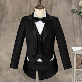 儿童礼服男童燕尾服男童小提琴钢琴演出西服中大童男孩主持人西装