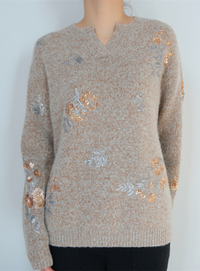 BC闪耀针织羊绒衫|100%山羊绒W1085 505克