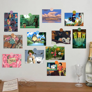 千与千寻卡片魔女宅急便哈尔移动城堡宫崎骏动漫明信片卧室装饰画