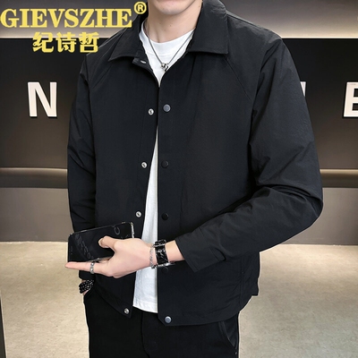 纪诗哲男士开衫翻领长袖夹克