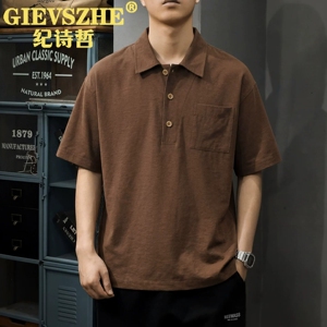 纪诗哲天丝亚麻凉感男Polo衫