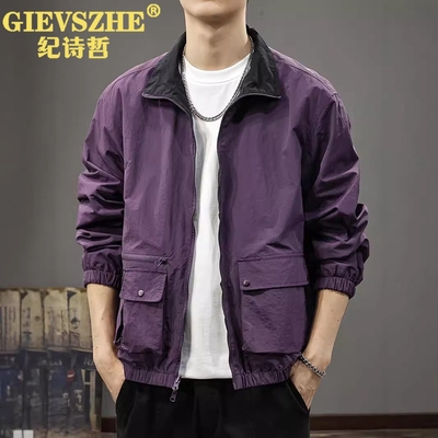 纪诗哲两面穿运动冲锋衣夹克外套