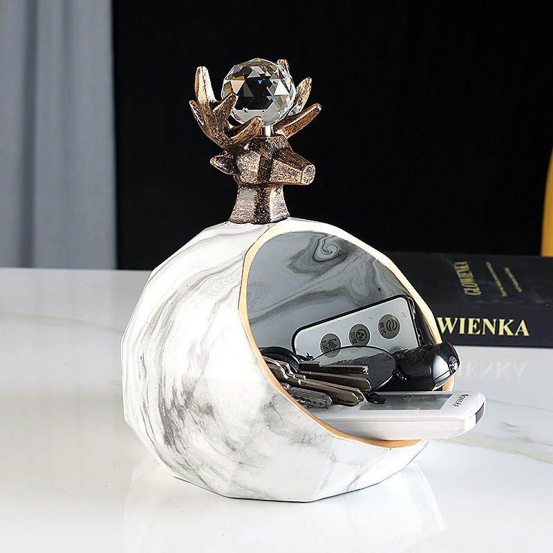 客门现代玄关美口式麋盒北欧鹿遥控器收纳厅化korres/妆品麋鹿盘