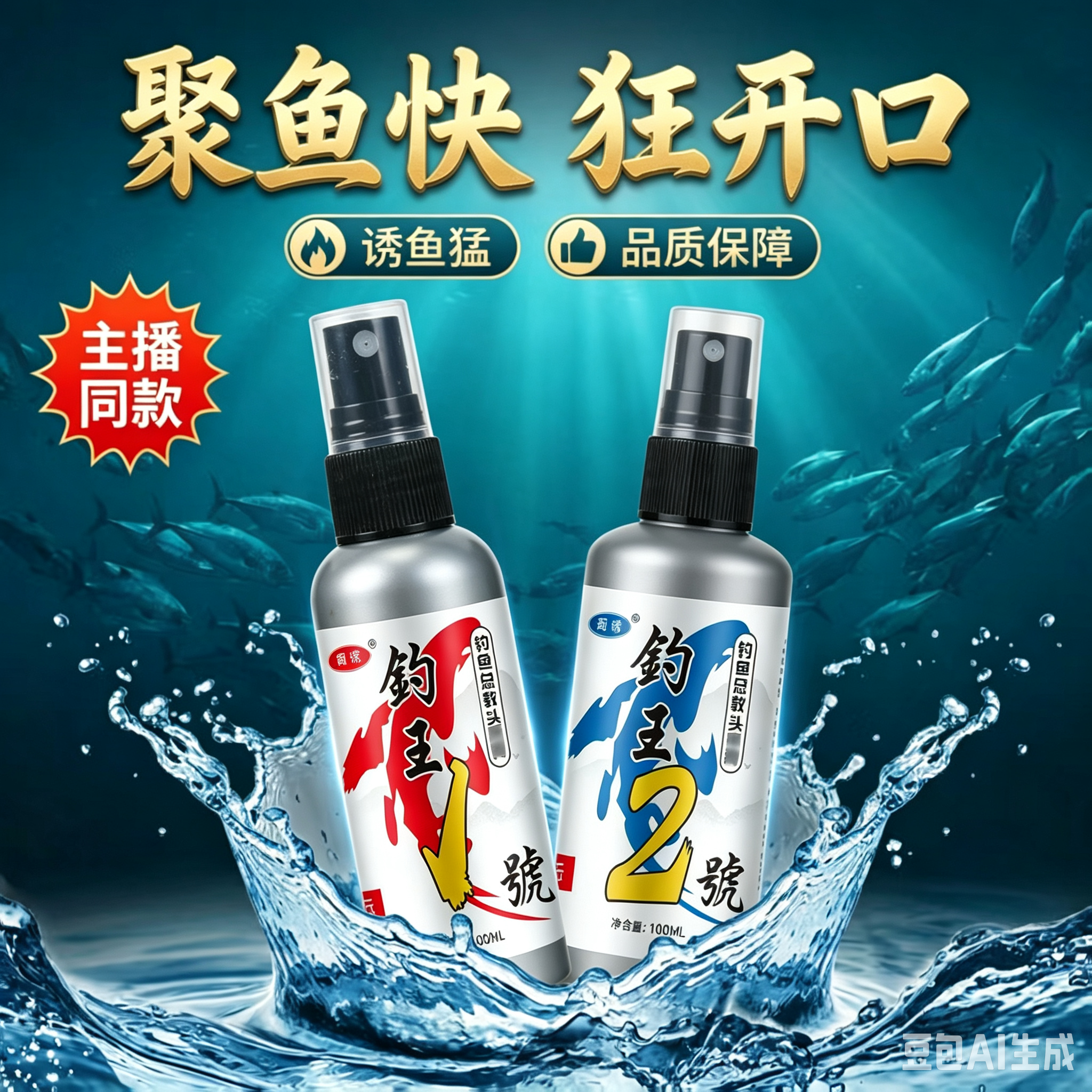 钓王一号二号钓鱼小药野钓鲫鲤草鳊淡水鱼饵料开口添加剂诱食剂