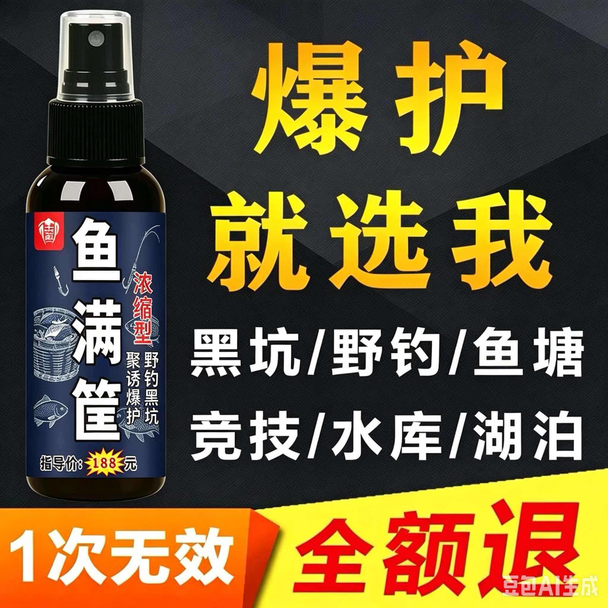 渔鱼满筐钓鱼小药专用开口诱食喷雾鲫鲤鱼青草鳊鱼饵料窝料添加剂