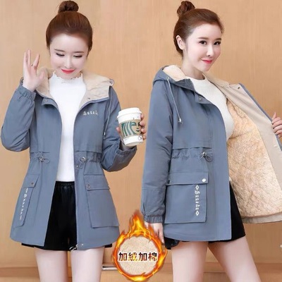 小个子加绒外套女短款秋冬加厚百搭2025新款韩版休闲宽松ins风衣