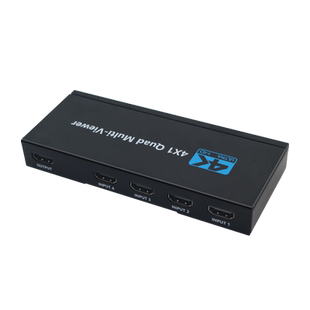 高清HDMI分屏器4画面分割器带USB鼠标键盘同步器一体机dnf魔兽游戏多开搬砖4台电脑共用显示器鼠标键盘共享器