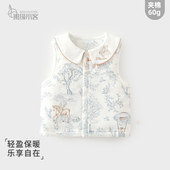 小宝宝婴儿夹棉马甲秋冬季 60克薄棉男女宝宝儿童背心马夹外穿坎肩