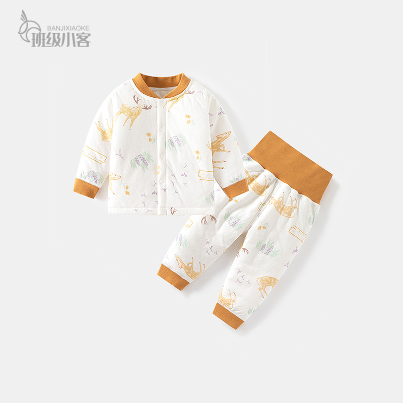 婴儿夹棉内衣套装儿童秋冬打底对开秋衣裤男女宝宝薄棉高腰护肚秋,童装/婴儿装/亲子装,内衣套装,淘宝优惠券,粉丝福利购,淘宝优惠卷