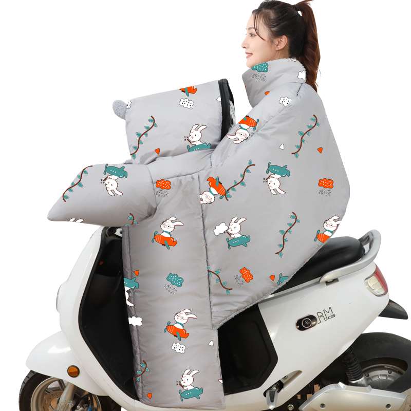 儿童亲子款电动摩托车挡风被冬季加绒加厚电瓶电车双人母子冬款