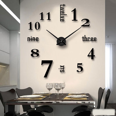 现代简约客厅大挂钟免打孔3D立体创意艺术墙贴钟表DIY钟表时尚数