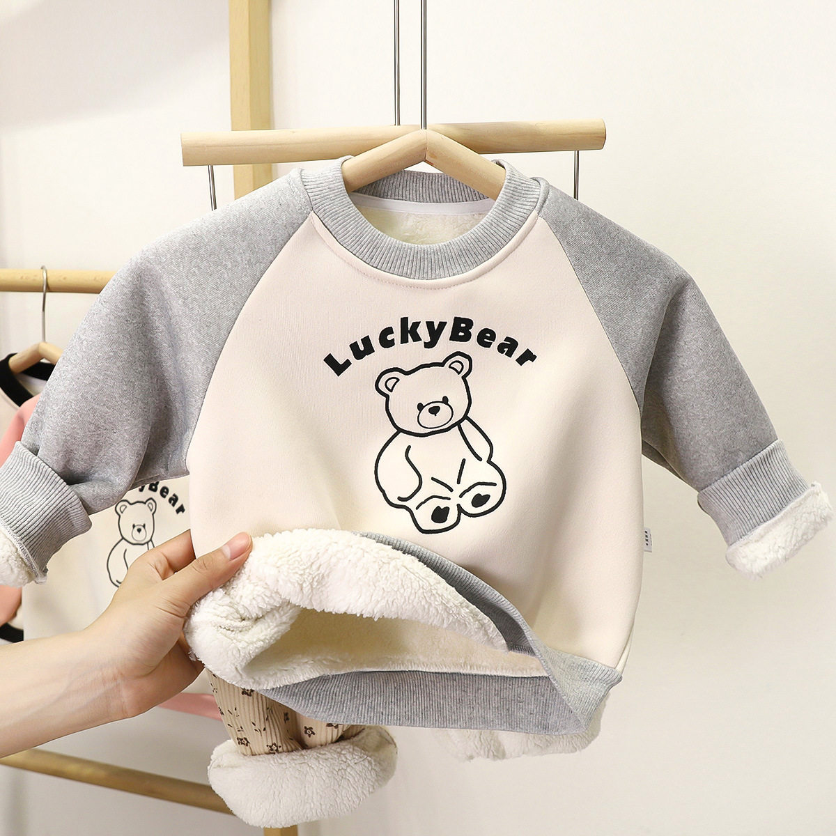 儿童卫衣加绒加厚秋冬季新款宝宝女童保暖上衣男童冬装外套童装