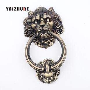 明清古董拉环中式仿古门环青铜拉手兽头大狮子头大门新古典敲门器