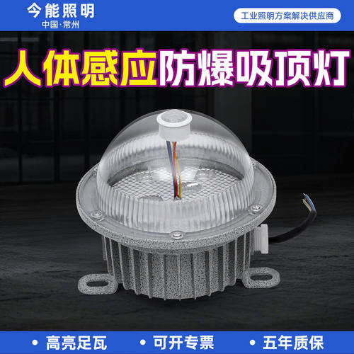 led防爆吸顶灯壁灯人体雷达感应防潮灯IP65防水防尘三防灯厂房灯