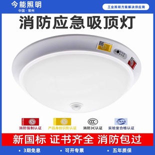消防应急灯吸顶灯人体感应声光控雷达感应圆灯楼梯过道红外面包灯