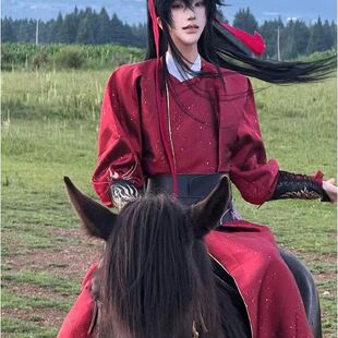 魏无羡cos服骑射服唐装圆领袍老祖长款爆款蓝忘机魔道祖师