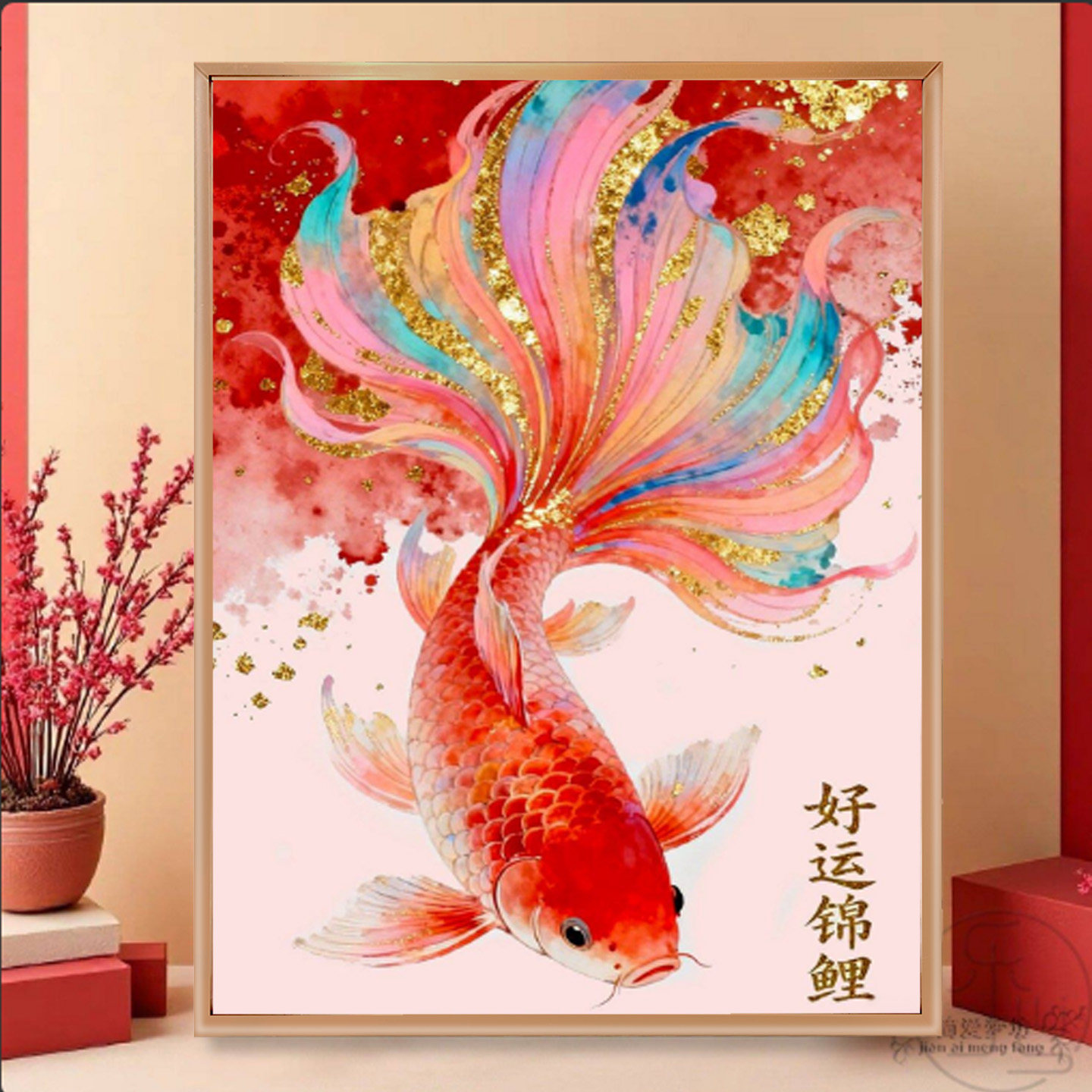 好运锦鲤5D钻石画2026新款客厅图片
