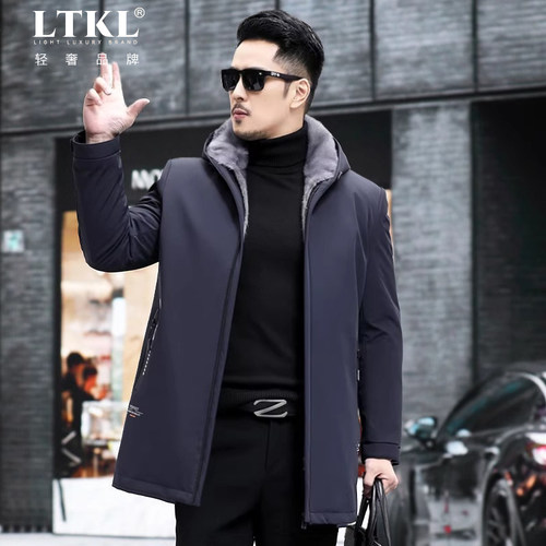 派克服男中长款整貂水貂内胆一体