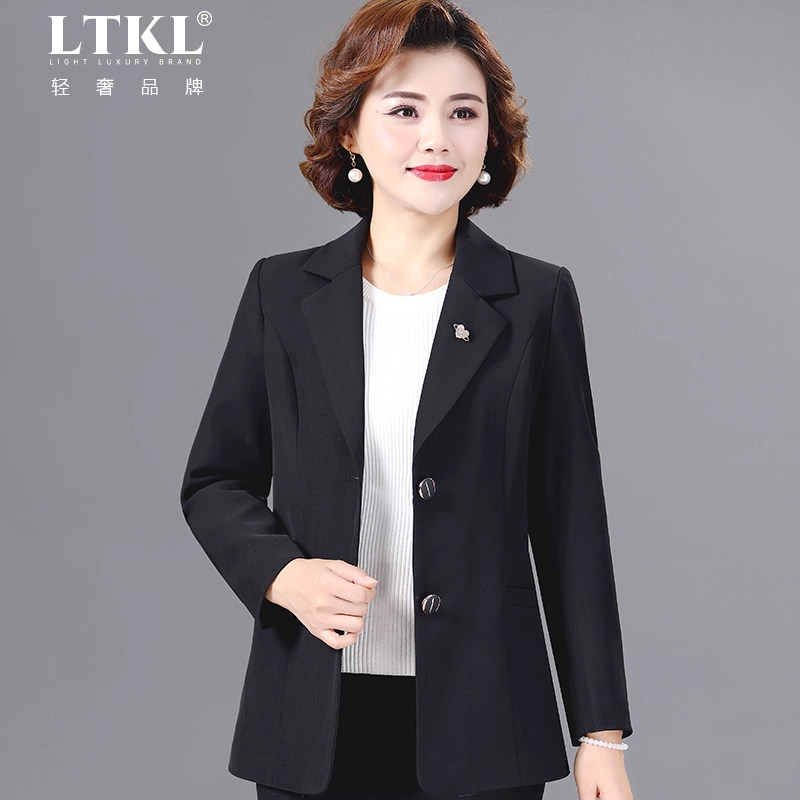 妈妈小个子西装外套2025秋季新款时尚洋气中老年女士气质短款上衣