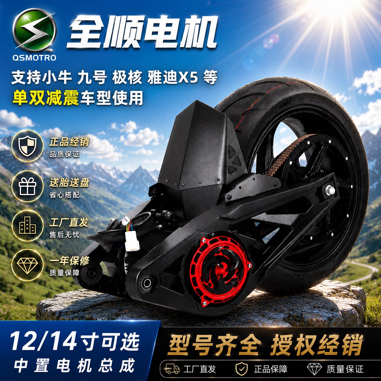 全顺中置电机72V2000/3000/4000W图片