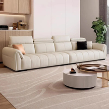 意式极简科技布沙发小户型现代简约直排三四人位真皮客厅沙发组合