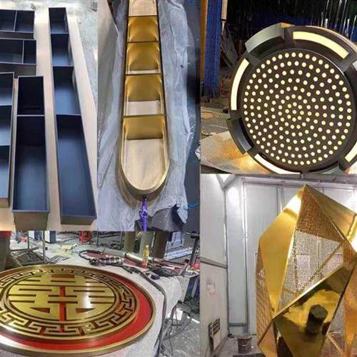 不锈钢金属壁龛酒柜花架灯罩异形圆弧包边门套酒店制品工程单定制
