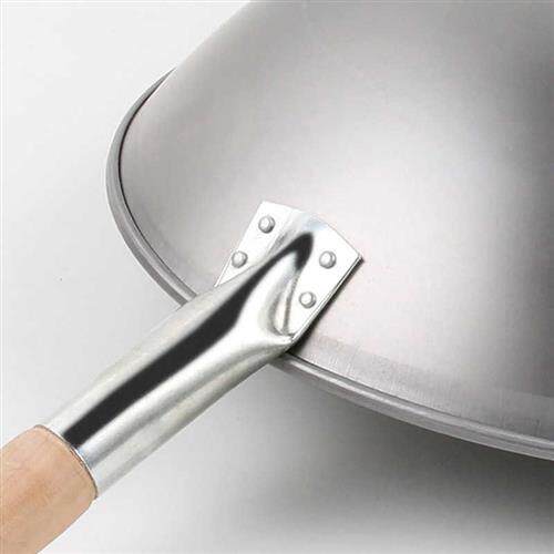 商用电磁炉专用炒锅酒店凹面电磁灶不锈钢圆底锅双耳手柄炒菜铁锅